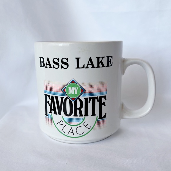 Vintage 90s Papel Bass Lake Mug - Picture 1 of 6